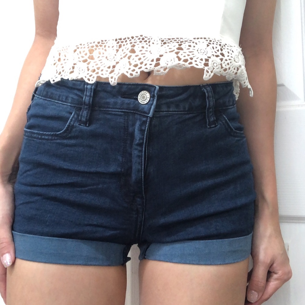 Denim high waist shorts